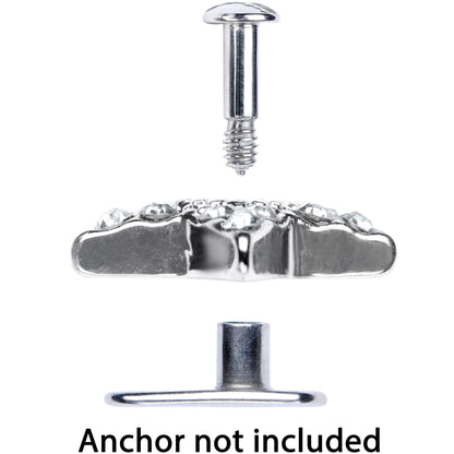 14G Clear Gem 10mm Five Point Star Dermal Top