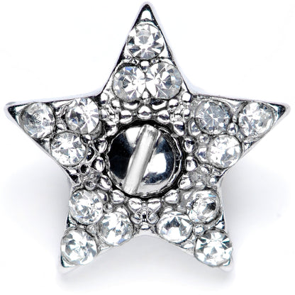 14G Clear Gem 10mm Five Point Star Dermal Top