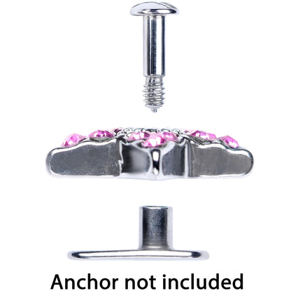 14G Pink Gem 10mm Five Point Star Dermal Top