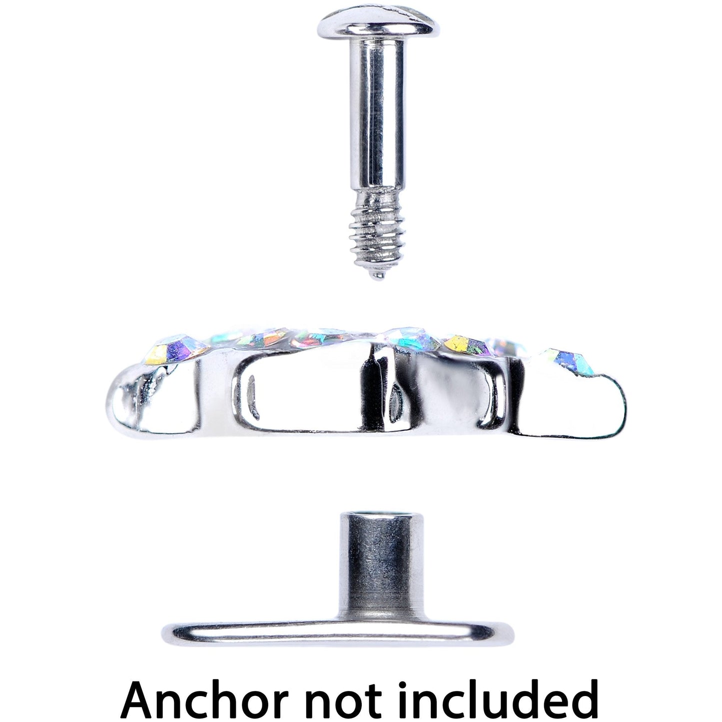 14G Aurora Gem 10mm Six Point Star Dermal Top