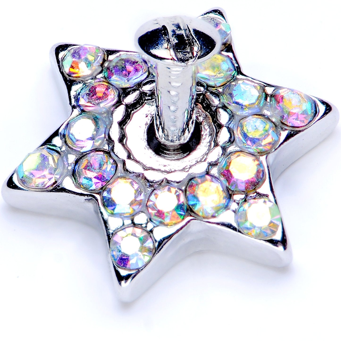 14G Aurora Gem 10mm Six Point Star Dermal Top