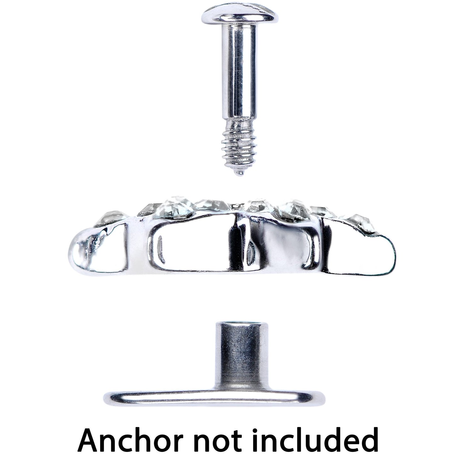 14G Clear Gem 10mm Six Point Star Dermal Top