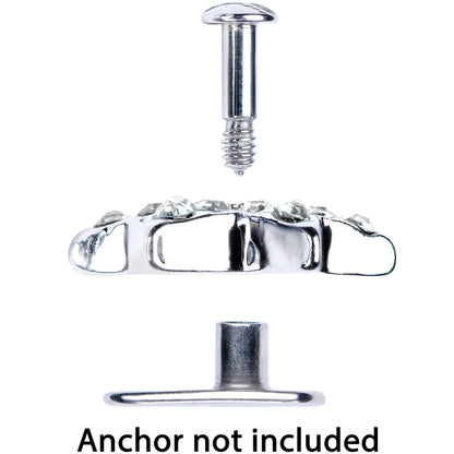 14G Clear Gem 10mm Six Point Star Dermal Top