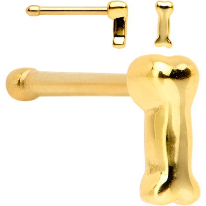 Clear Gem Gold PVD House Pets Nose Bone 6 Pack Set