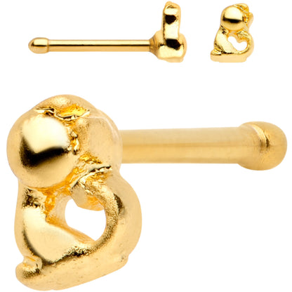 Clear Gem Gold PVD House Pets Nose Bone 6 Pack Set