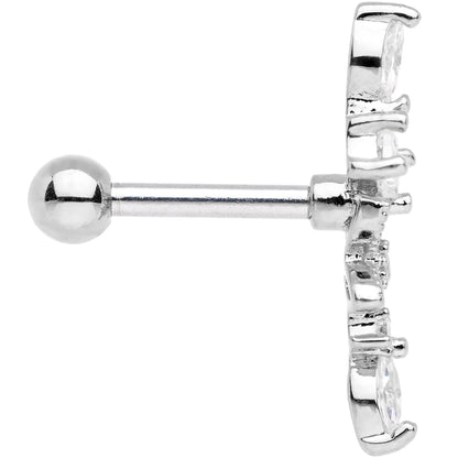 Clear CZ Gem Flower Cascade Cartilage Tragus Earring