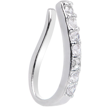 Clear CZ Gem Life of the Party Clip On Fake Nose Ring