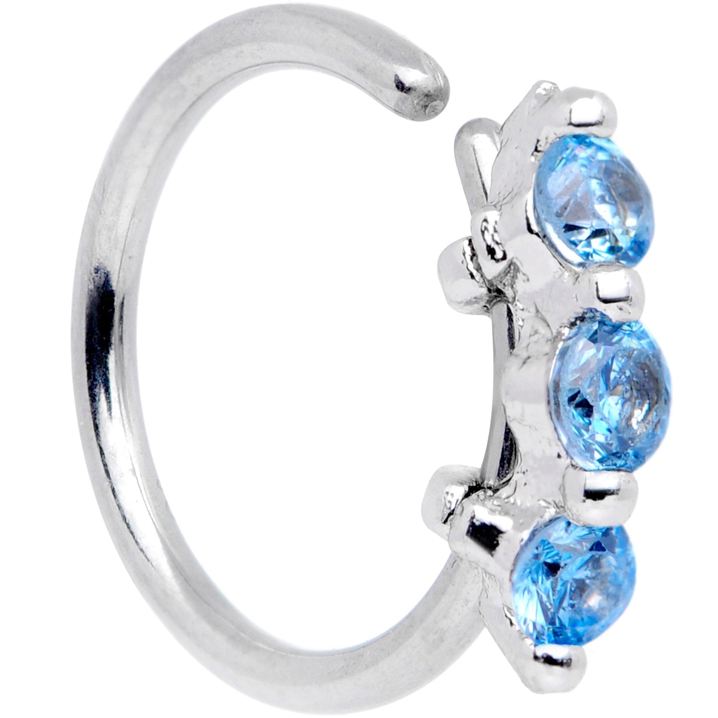 20G 5/16 Blue CZ Gem Sequence Shine Seamless Circular Ring