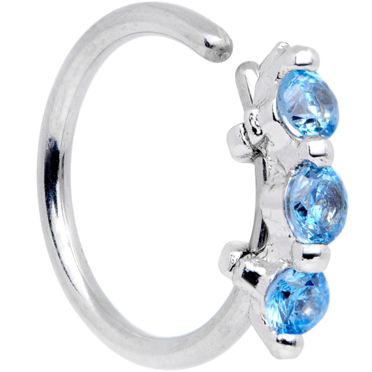 20G 5/16 Blue CZ Gem Sequence Shine Seamless Circular Ring