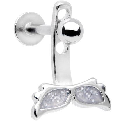 White Glitter Mermaid Tail Dangle Cartilage Tragus Helix Piercing