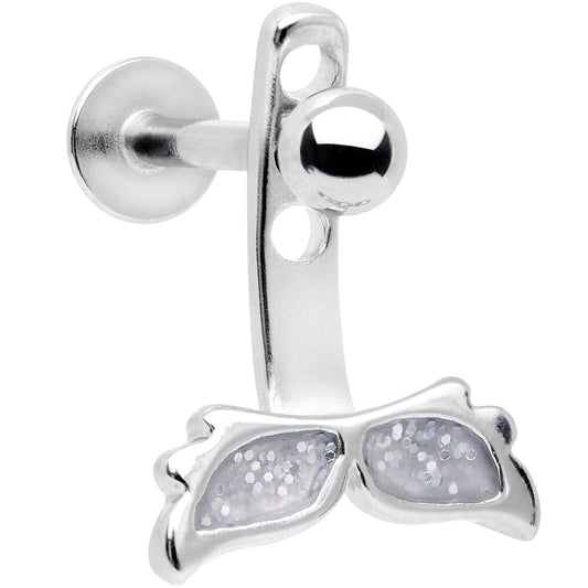 White Glitter Mermaid Tail Dangle Cartilage Tragus Helix Piercing