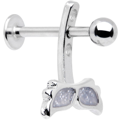 White Glitter Mermaid Tail Dangle Cartilage Tragus Helix Piercing