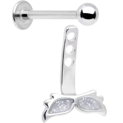 White Glitter Mermaid Tail Dangle Cartilage Tragus Helix Piercing