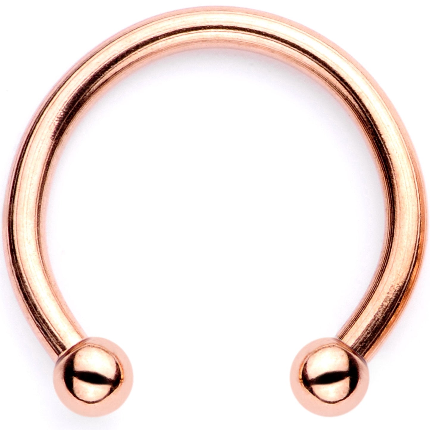 16G Blue Faux Opal Rose Gold Tone Twisted Horseshoe Clip On Fake Septum Ring Set