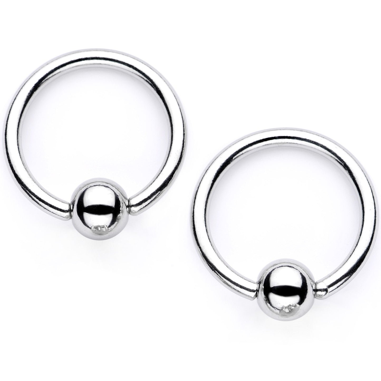 14G 9/16 1/2 Sugar Skull Captive Ring Barbell Nipple Ring Set