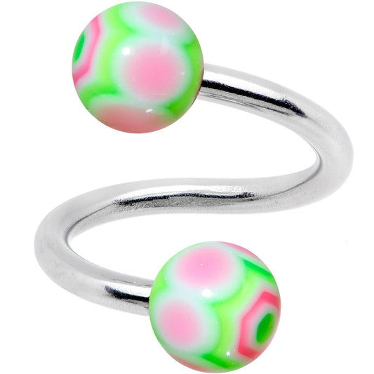 Watermelon Rainbow Spiral Twister Belly Ring