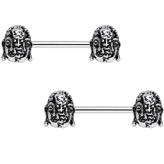 9/16 Evil Twins Buddha Barbell Nipple Ring Set