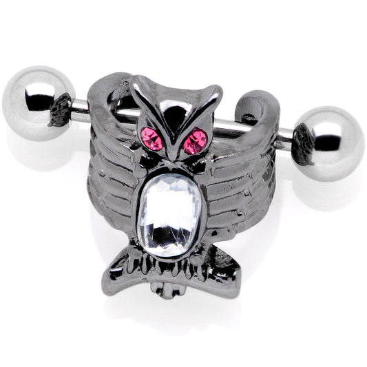 16G 1/2 Pink Clear Gem Winged Creature Cuff Cartilage Earring