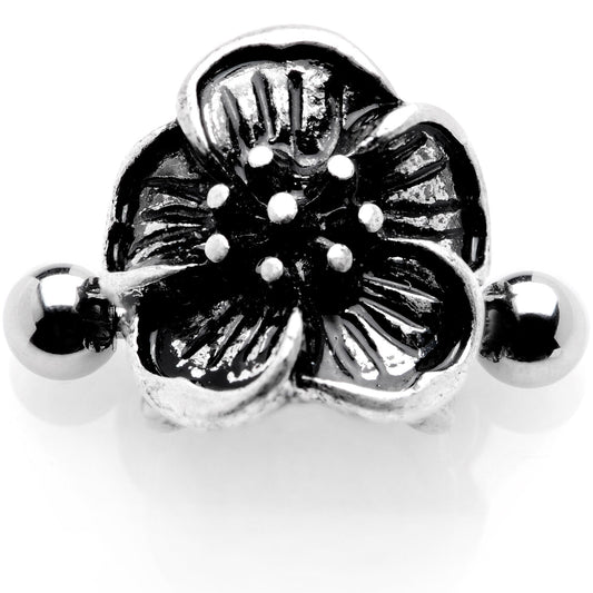 16G 1/2 Blooming Tropical Flower Cuff Cartilage Earring