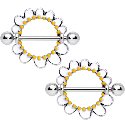 14G 7/8Glow in the Dark Daisy Flower Nipple Shield Set