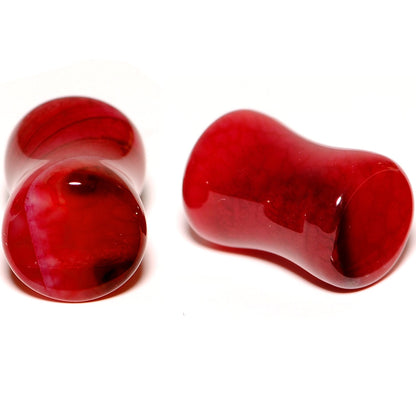 Solid Red Stone Saddle Plug Set 6mm to 25mm