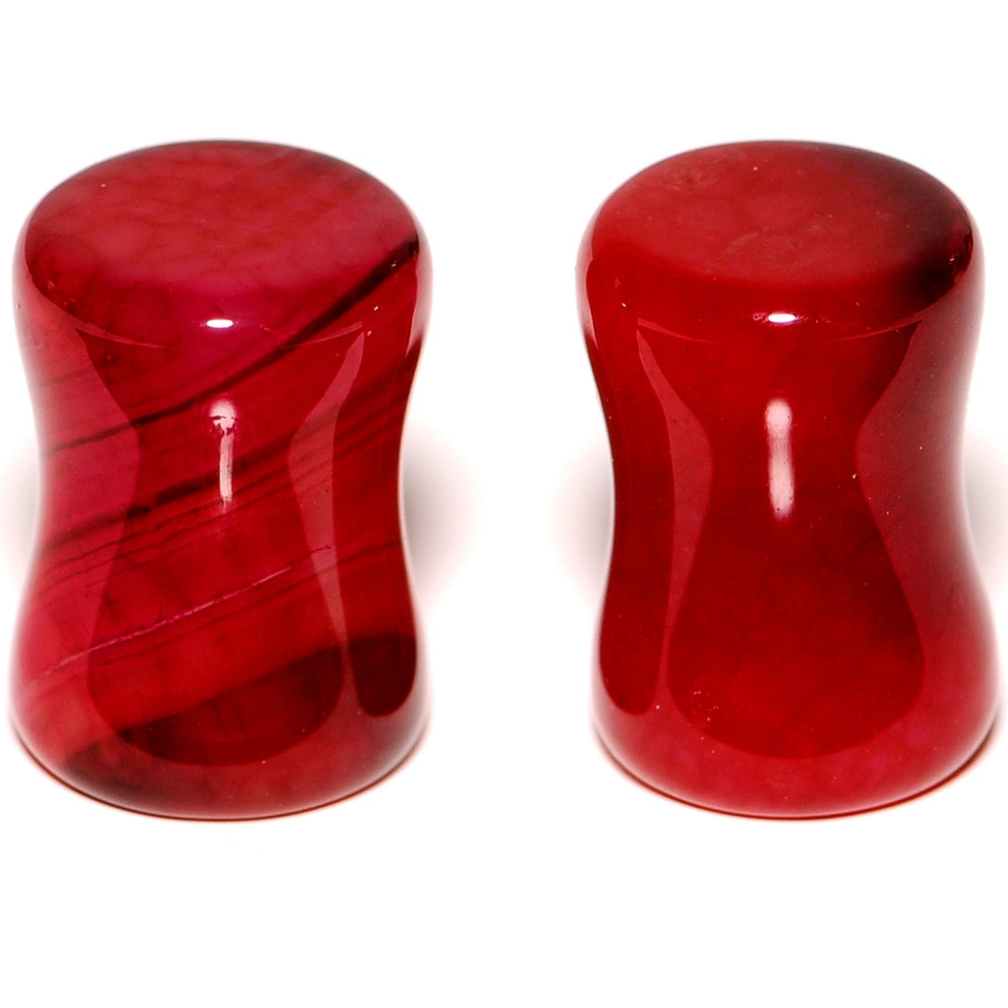 Solid Red Stone Saddle Plug Set 6mm to 25mm