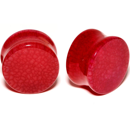 Solid Red Stone Saddle Plug Set 6mm to 25mm