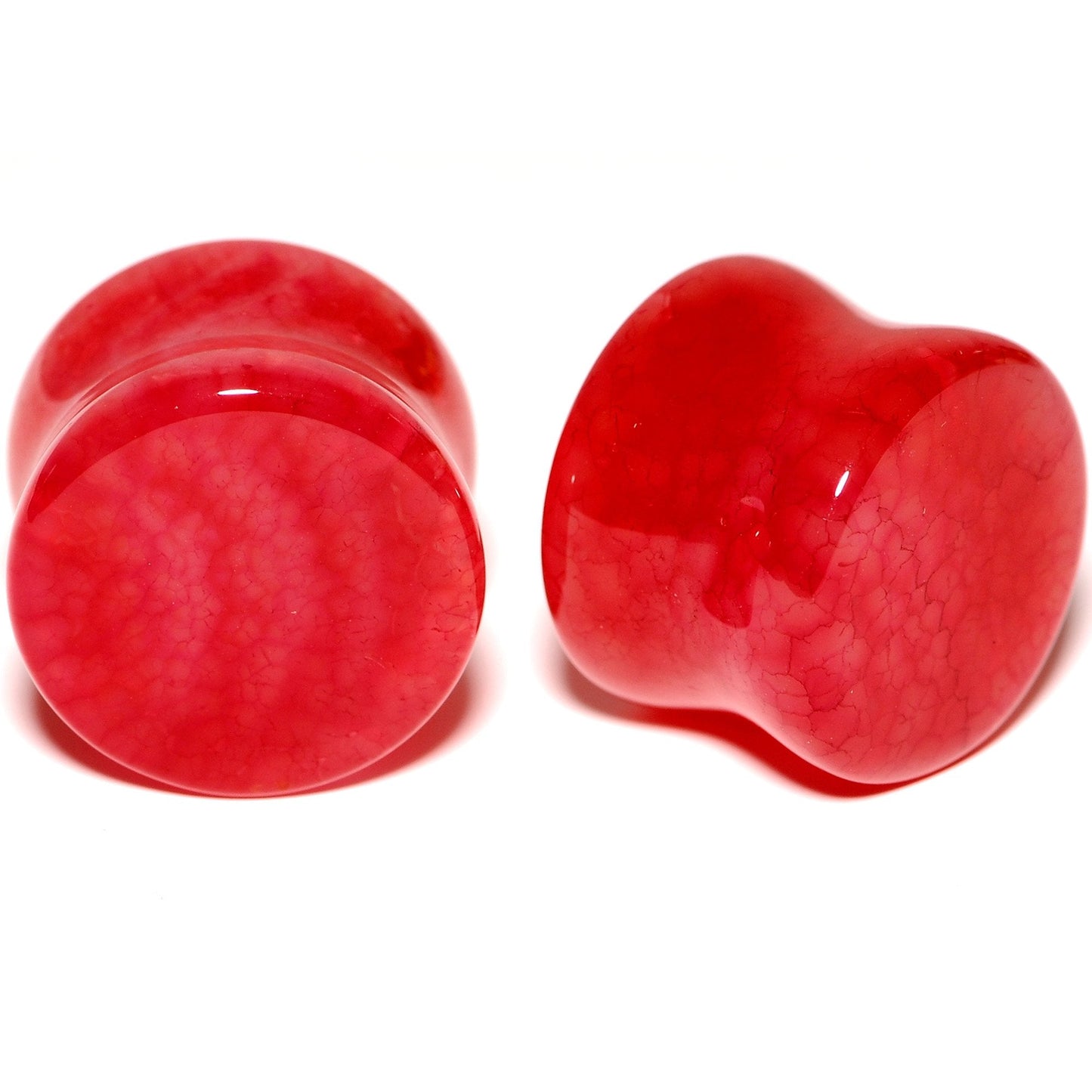 Solid Red Stone Saddle Plug Set 6mm to 25mm
