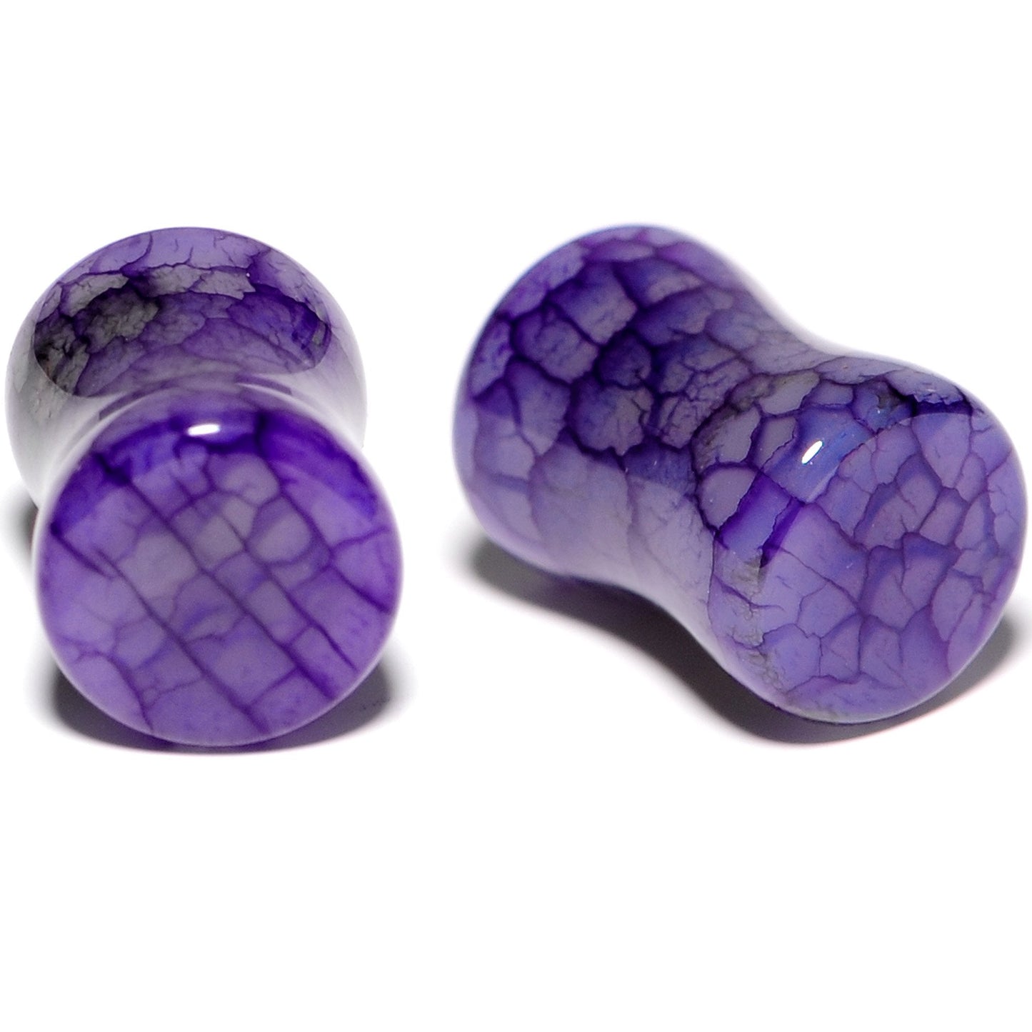 Solid Purple Stone Saddle Plug Set 6mm to 25mm