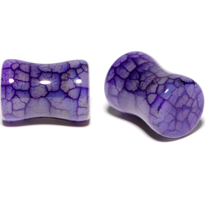 Solid Purple Stone Saddle Plug Set 6mm to 25mm