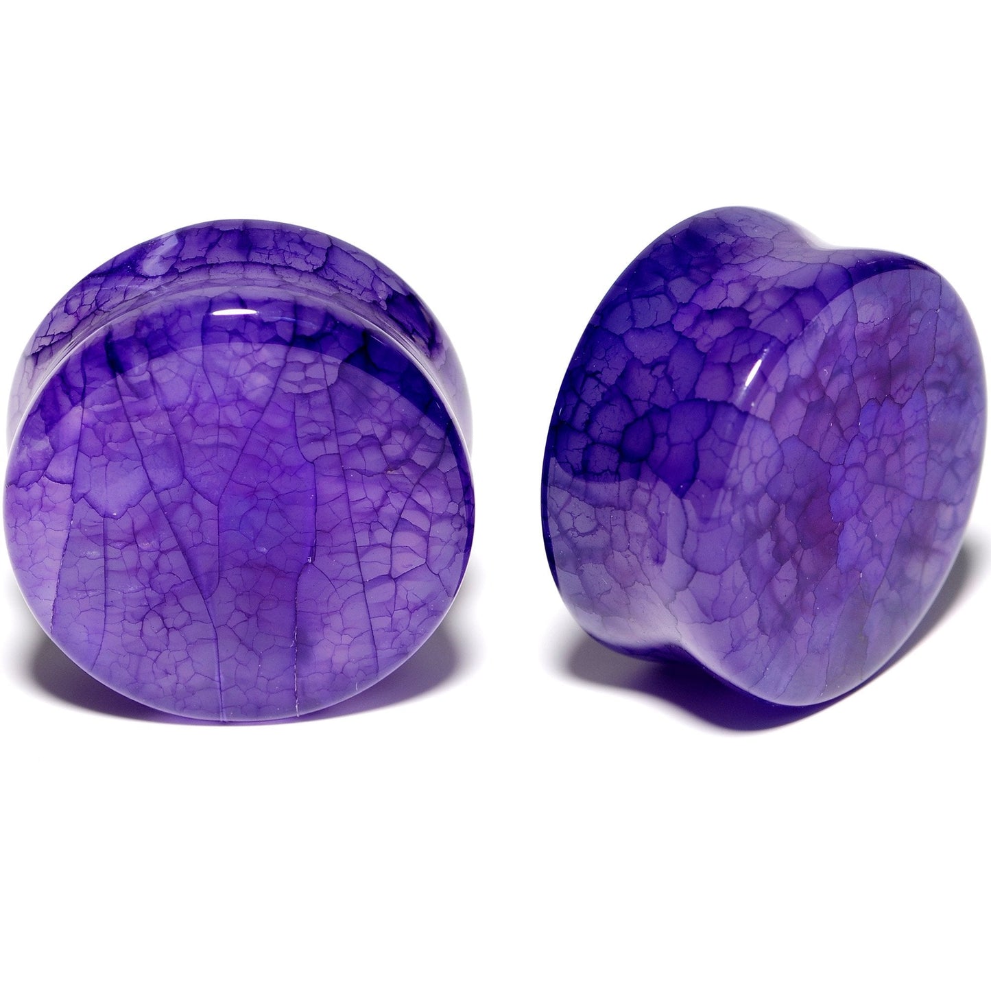 Solid Purple Stone Saddle Plug Set 6mm to 25mm
