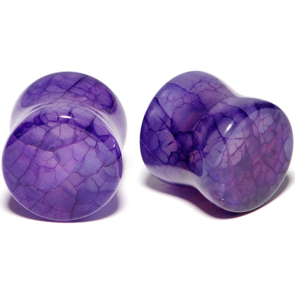 Solid Purple Stone Saddle Plug Set 6mm to 25mm