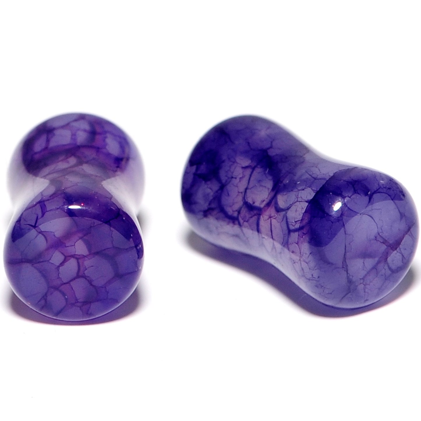 Solid Purple Stone Saddle Plug Set 6mm to 25mm