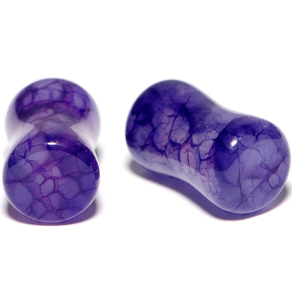 Solid Purple Stone Saddle Plug Set 6mm to 25mm
