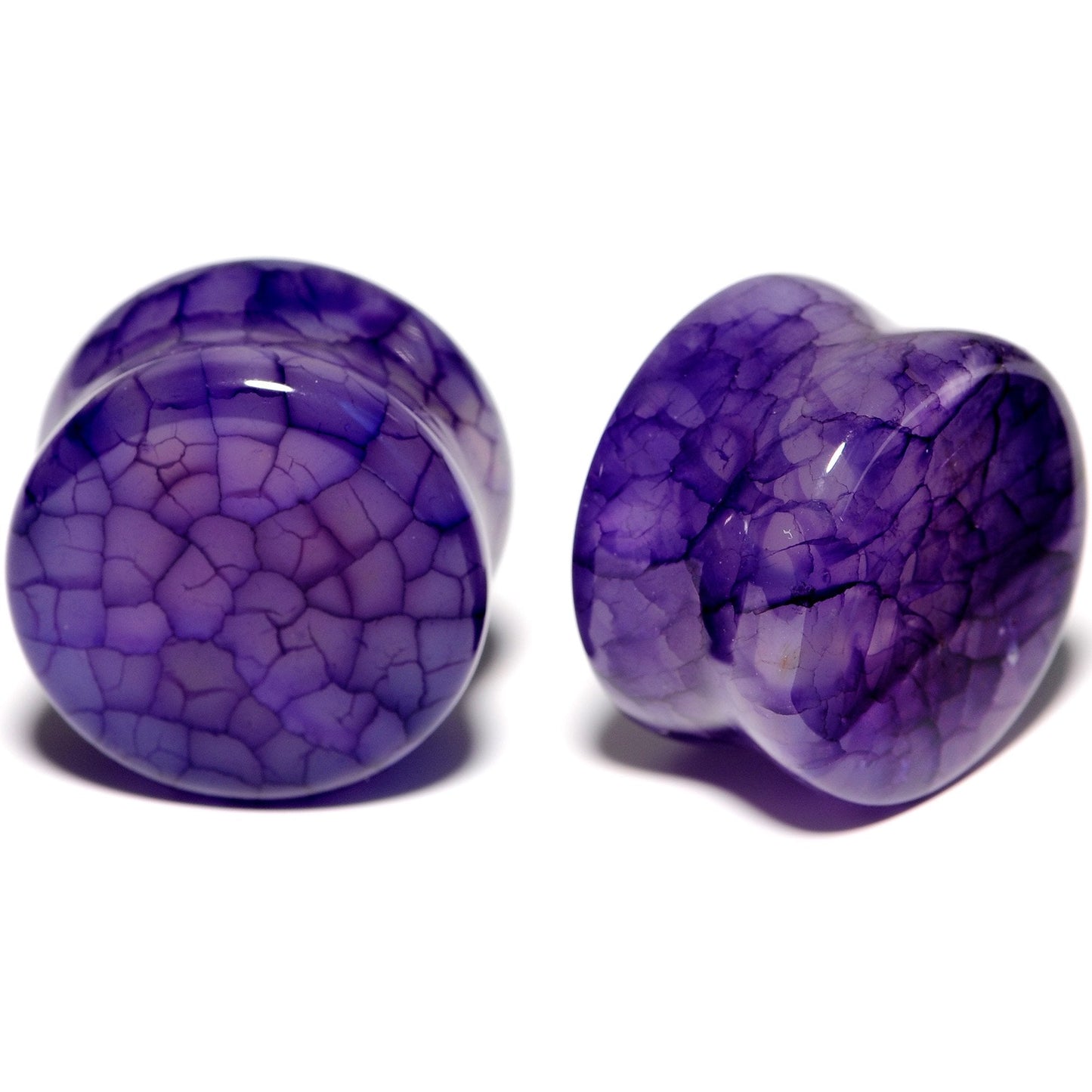 Solid Purple Stone Saddle Plug Set 6mm to 25mm