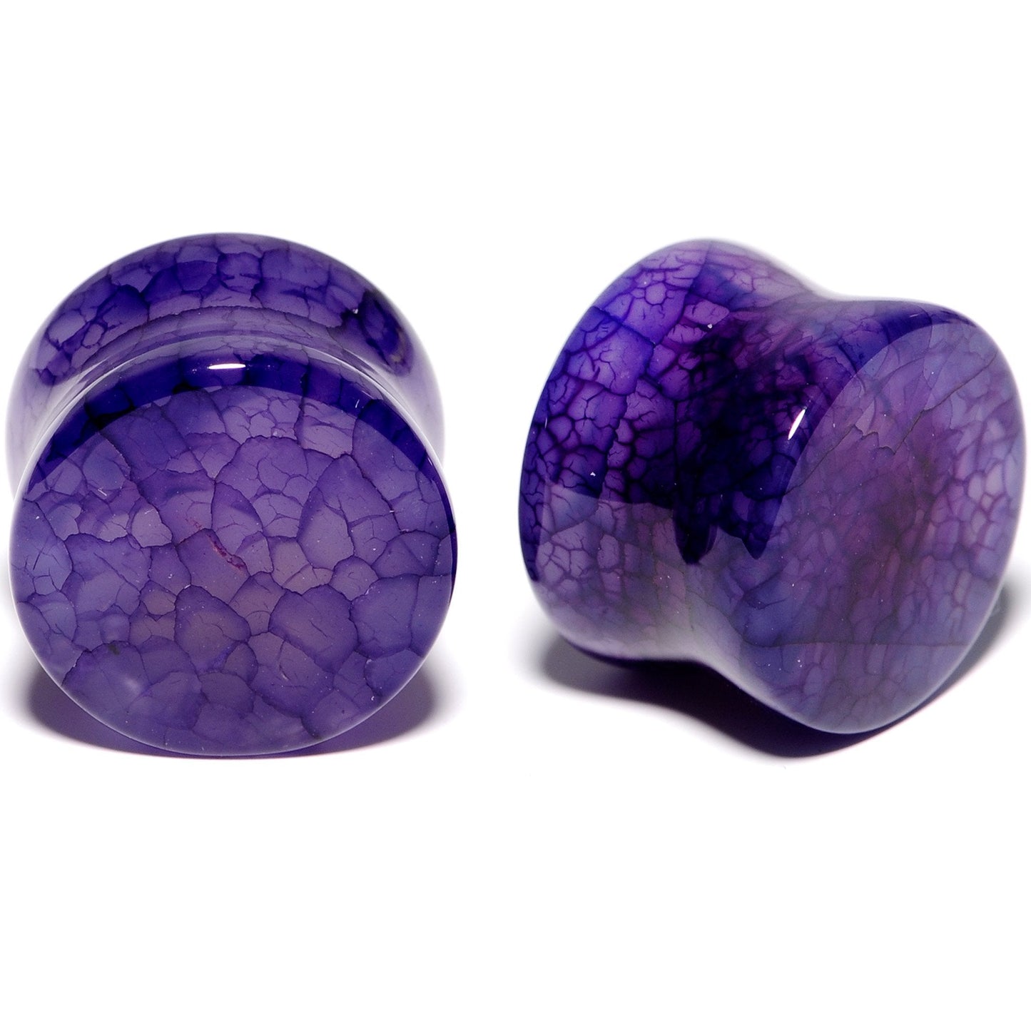 Solid Purple Stone Saddle Plug Set 6mm to 25mm