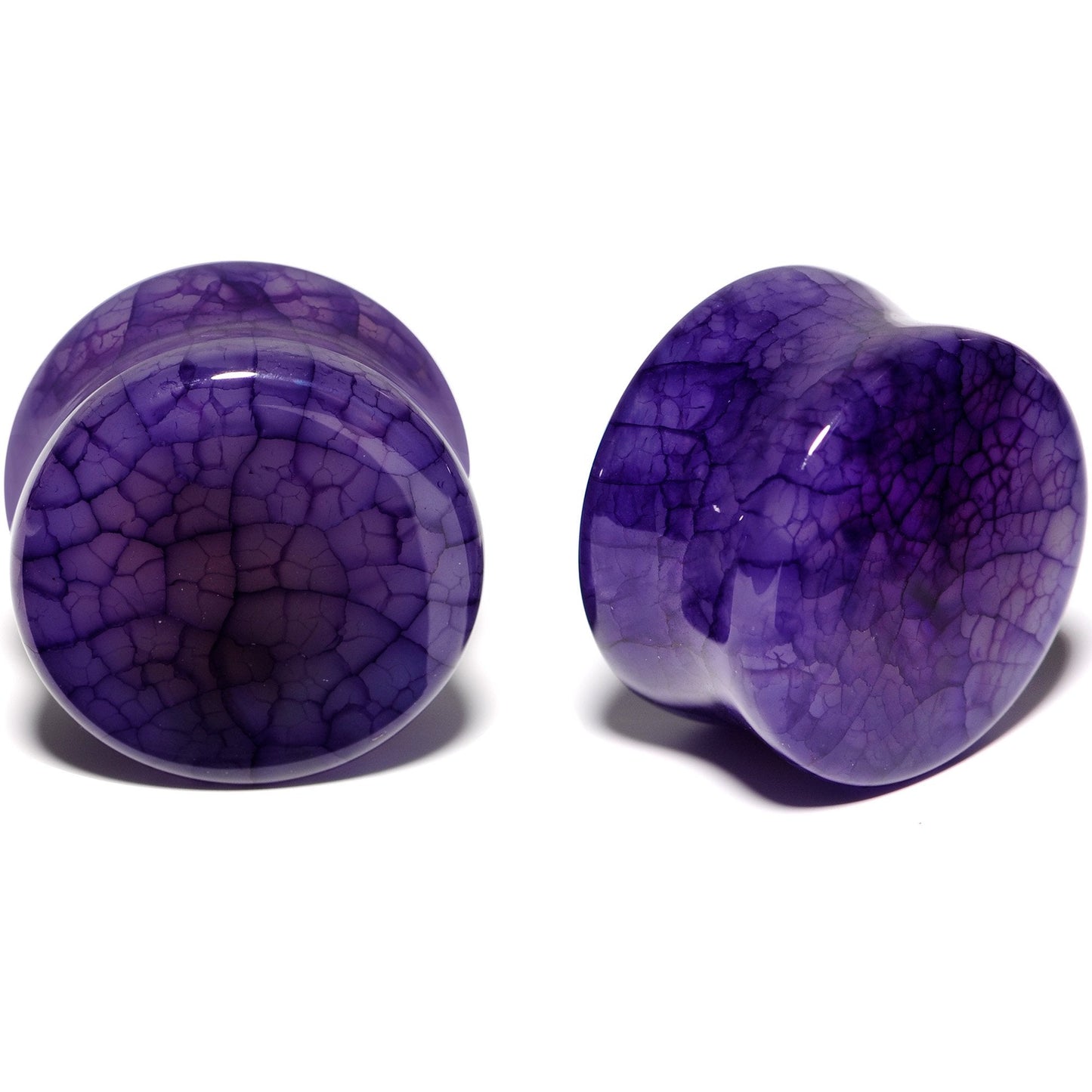 Solid Purple Stone Saddle Plug Set 6mm to 25mm