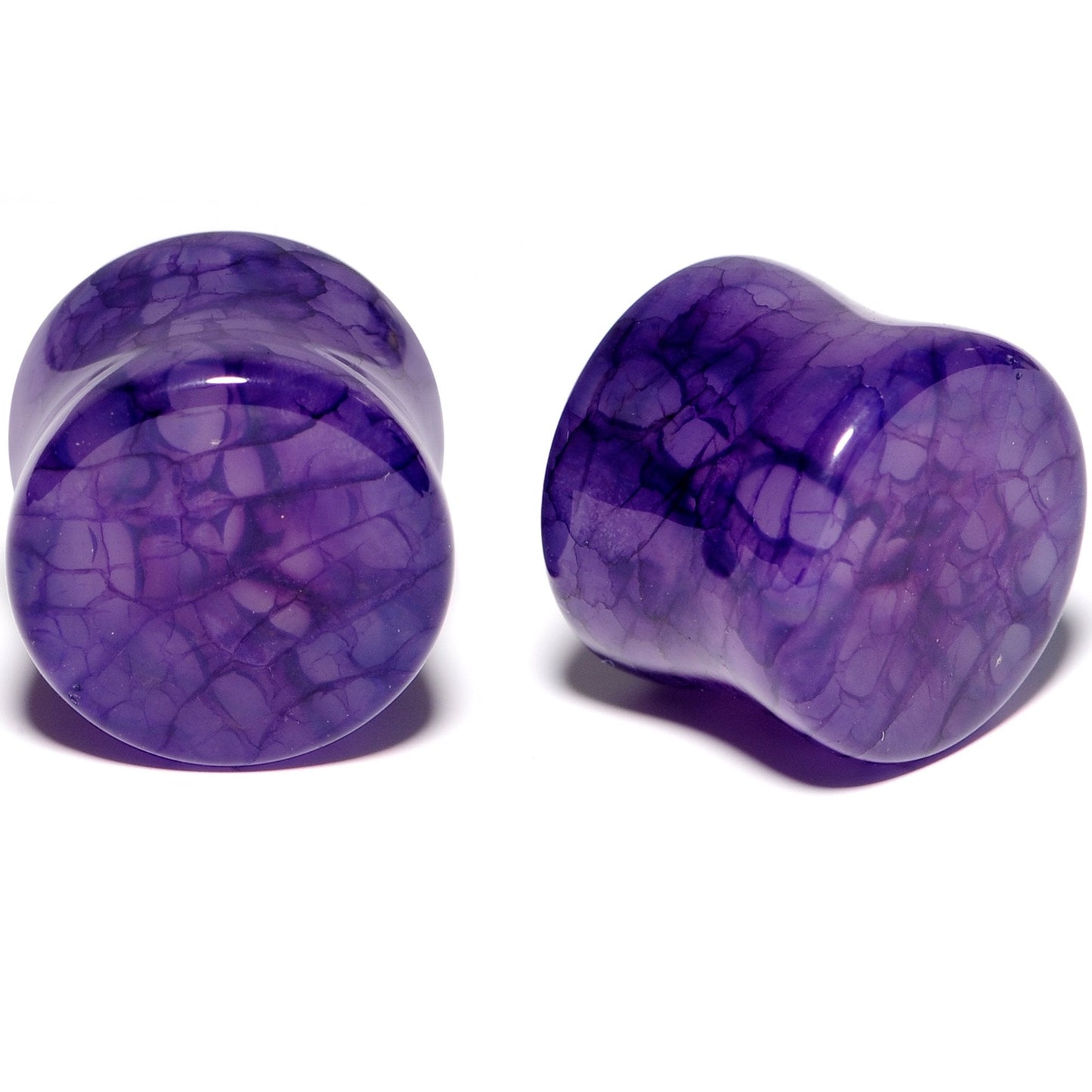 Solid Purple Stone Saddle Plug Set 6mm to 25mm