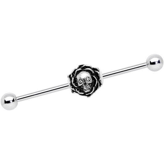 14G Beauty in Death Charm Stainless Steel Industrial Barbell 38mm