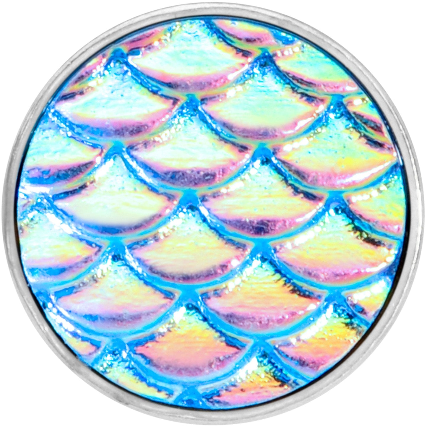 Aqua Mermaid Scale Barbell Tongue Ring