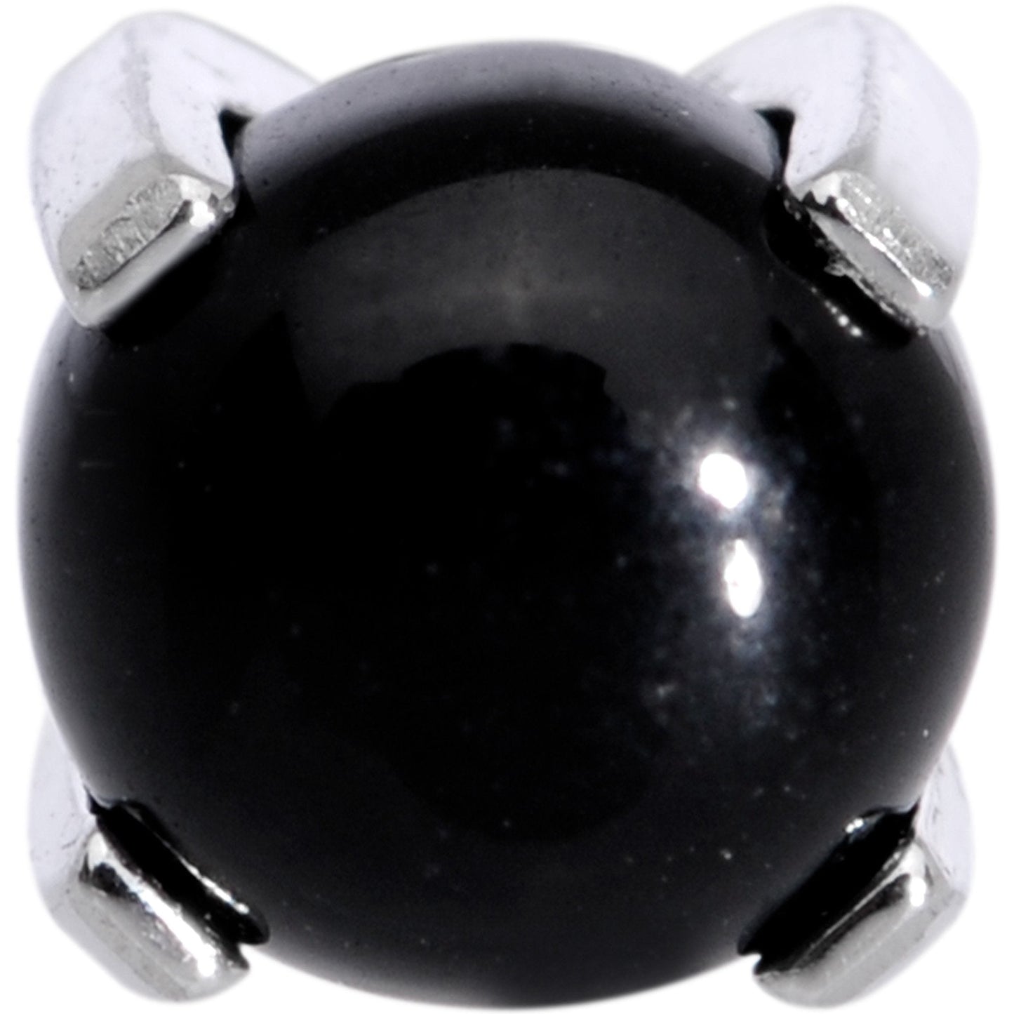 16G 1/4 Black Agate Internally Threaded Labret Monroe Tragus