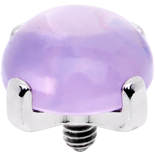 14G Natural Purple Amethyst Externally Threaded Dermal Anchor Top
