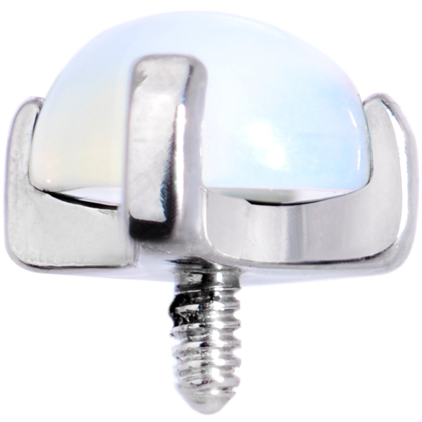 14G Natural Opalite Externally Threaded Dermal Anchor Top