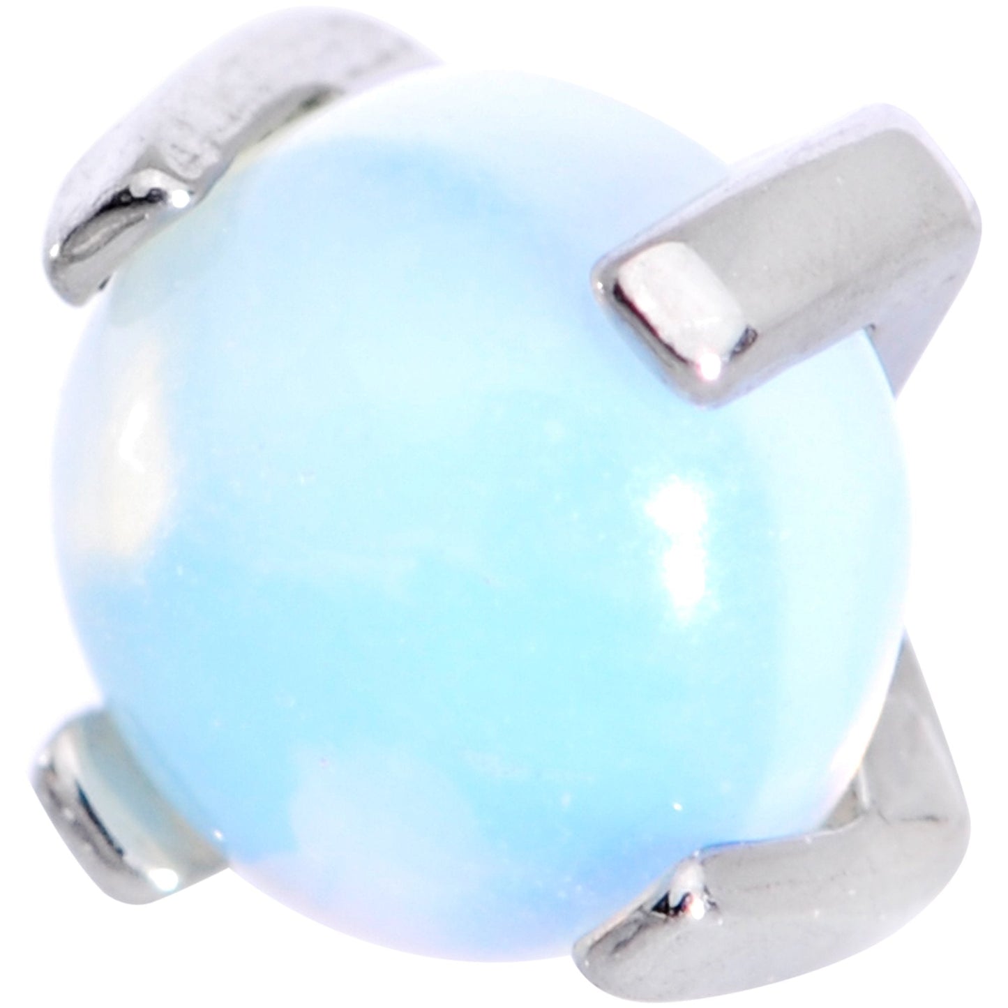 14G Natural Opalite Externally Threaded Dermal Anchor Top