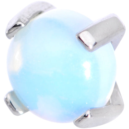 14G Natural Opalite Externally Threaded Dermal Anchor Top