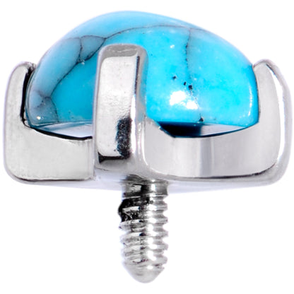 14G Natural Turquoise Externally Threaded Dermal Anchor Top