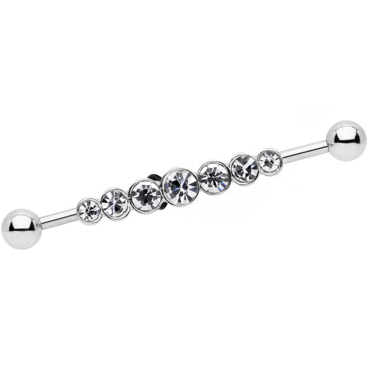 14G Clear Gem Super Seven Industrial Barbell 38mm