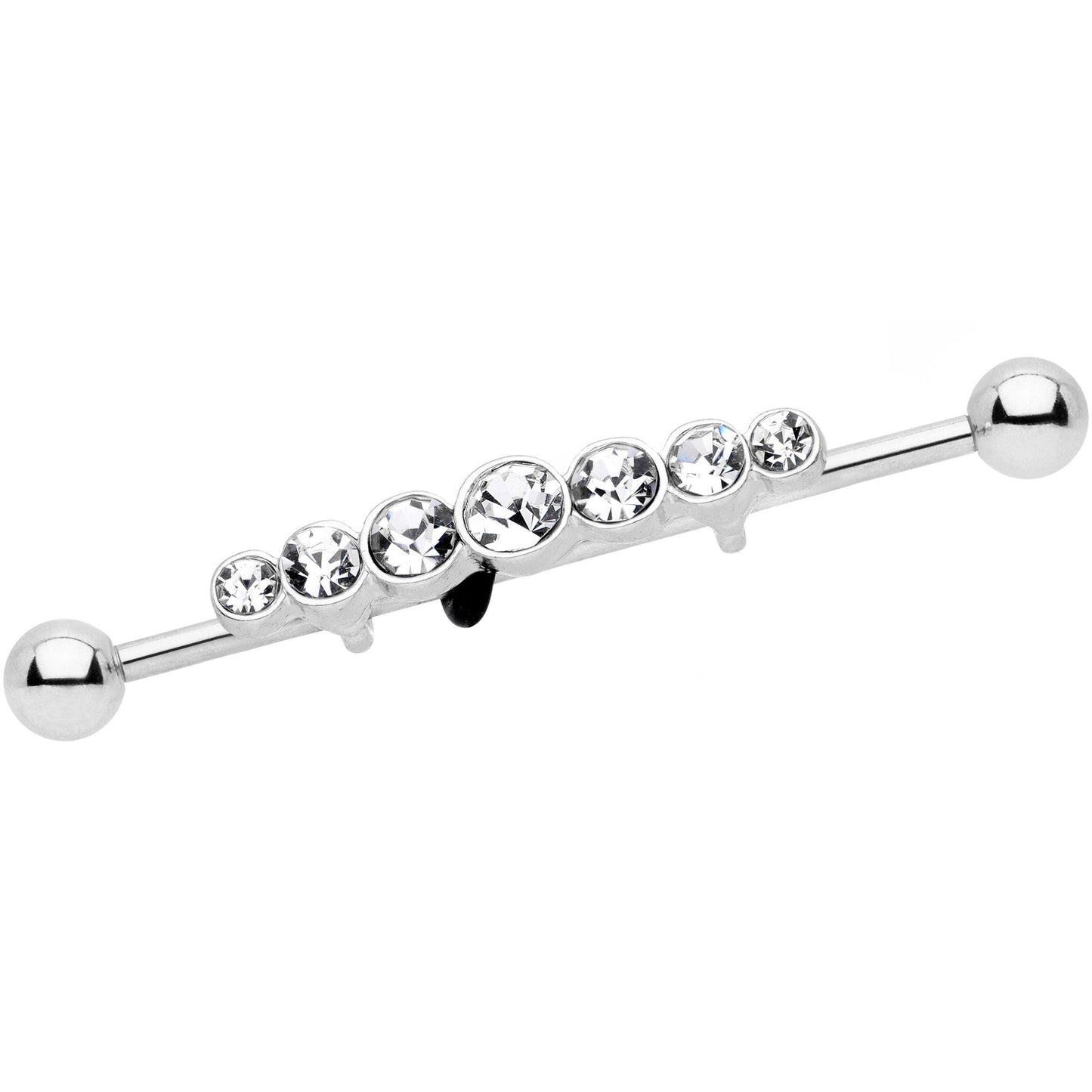 14G Clear Gem Super Seven Industrial Barbell 38mm