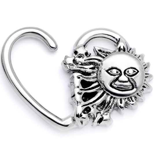 16G 3/8 Super Smiling Summer Sun Left Heart Closure Ring