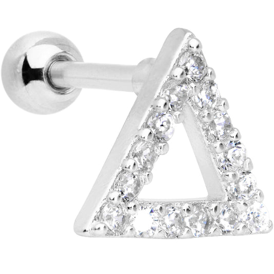 16G 1/4 Clear Gem Triangle Cartilage Tragus